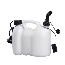Double/Combination Canisters for Fuel and Oil with 2 Outlet Pipes, 3 + 1.5 Litres, UN Approval, Made in Germany