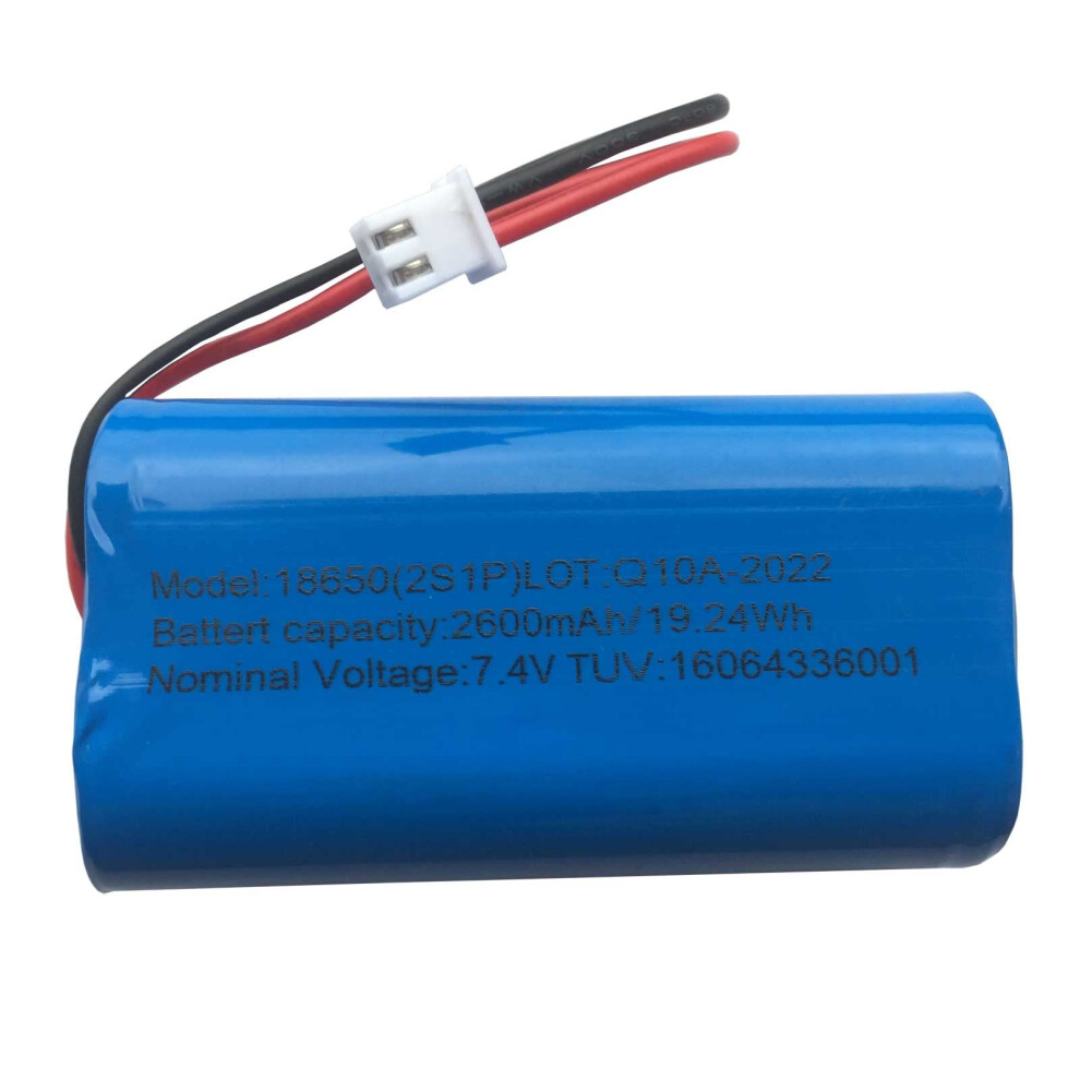 7.4V Lithium Ion Battery Pack 2600Mah Rechargeable Battery Cell With Xh2.54 2 Pin Plug, Diy Batteries 18650 2S1p Li-Ion 785340773196
