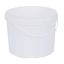 5 X 10 LITRE PLASTIC BUCKETS WITH LIDS, HARD WEARING STORAGE BUCKET P/H