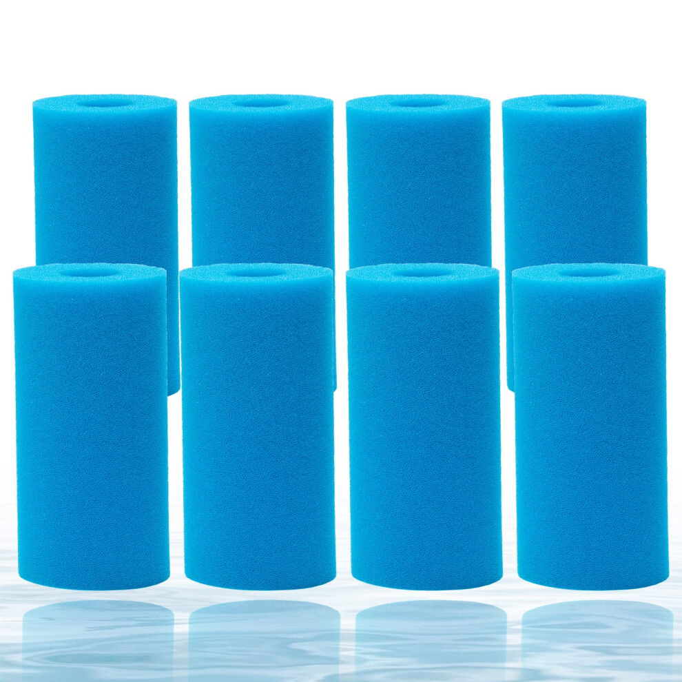 Type A Filter Cartridge for Pools,Reusable Washable Swimming Pool Filter Foam Cartridge for Intex Type 29000E/59900E.(8)