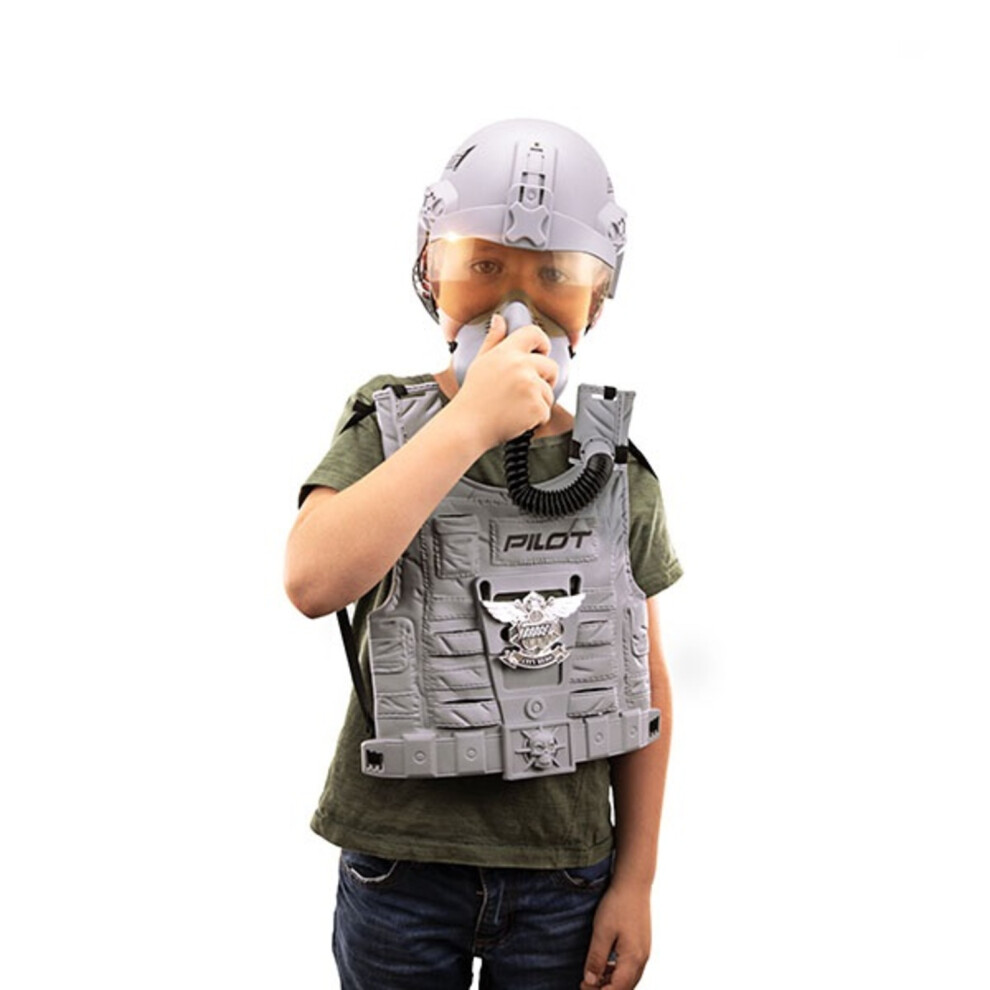 Kids Fighter Pilot Costume Dress Up with Accessories Helmet and Vest