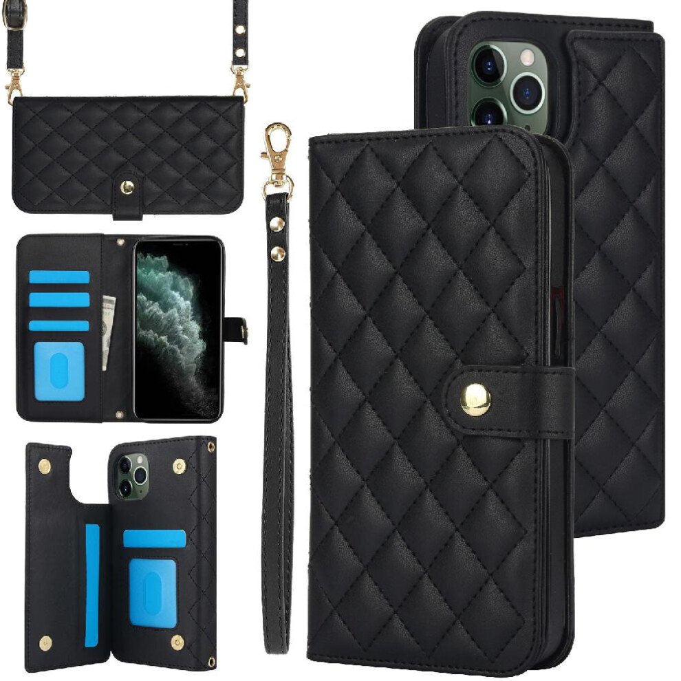 Photos - Case   for iphone 11 Pro Stand Function Premium Protection Leather Wallet  Crossbody Style with 5 Card Slots Anti(Black)