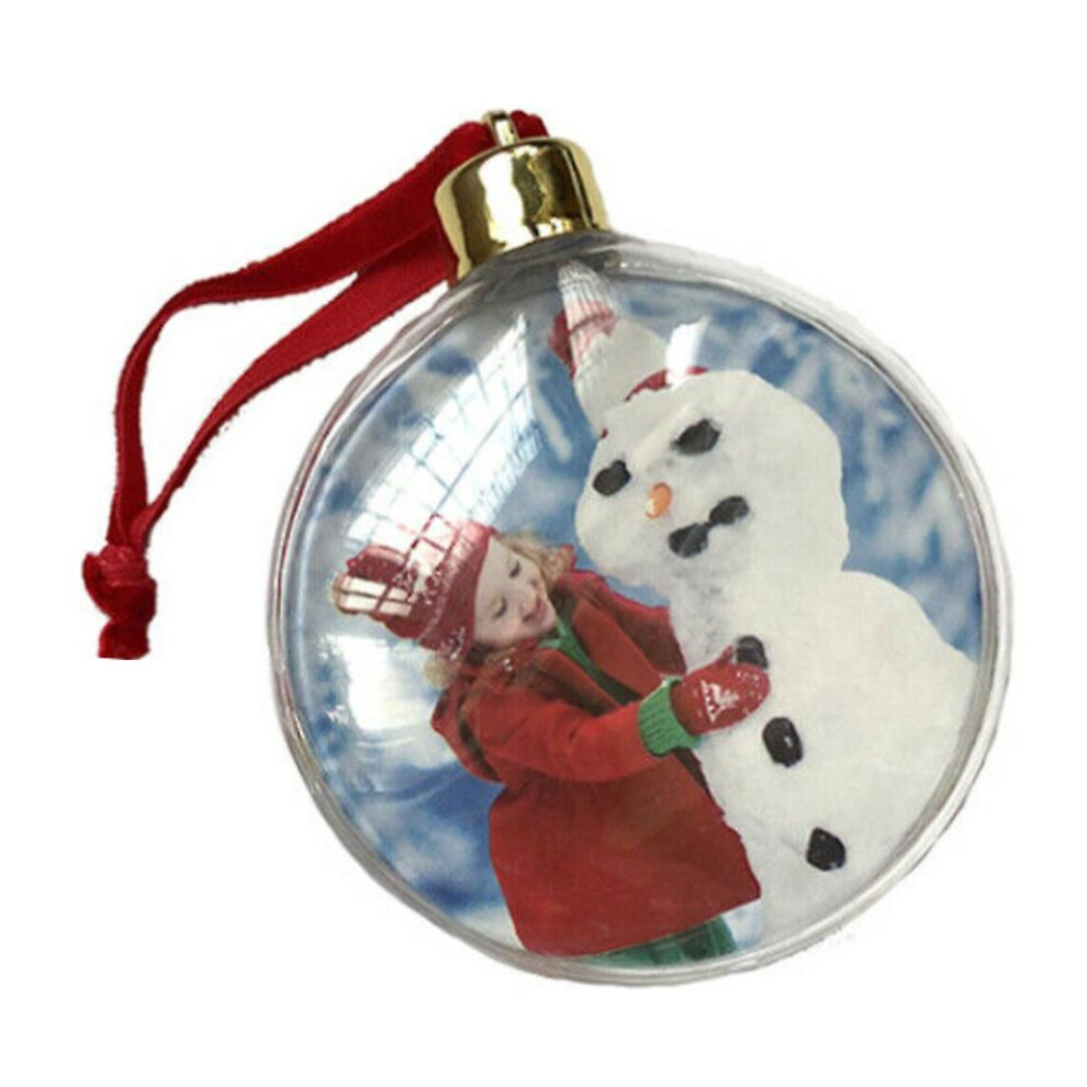 (Circle) Christmas Diy Photo Insert Baubles Festival Hanging Gift Xmas Tree Decor