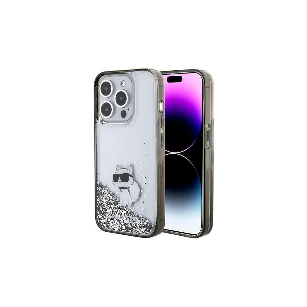 Karl Lagerfeld Glitter Choupette Hardcase for iPhone 15Pro Transparent