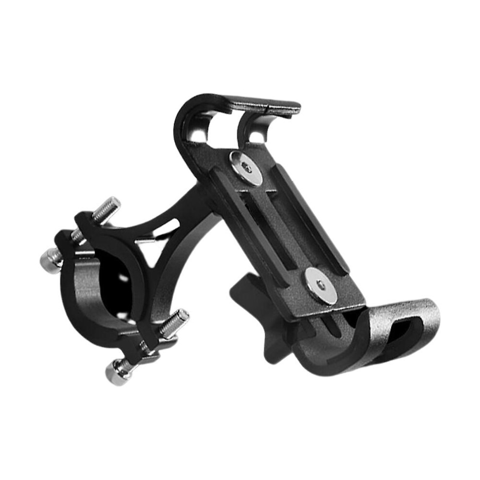 (Black) Aluminum Alloy Bike Phone Holder 360 Rotating Bike Handlebar Cycling Clip-On Phone Clamp Holdermount Black 6909589522061