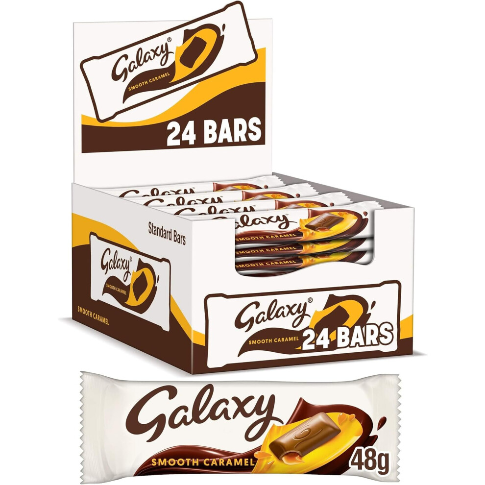 Galaxy Smooth Caramel & Milk Chocolate Bara Chocolate Gift Party Bag Fillers 24 Bars of 48 g