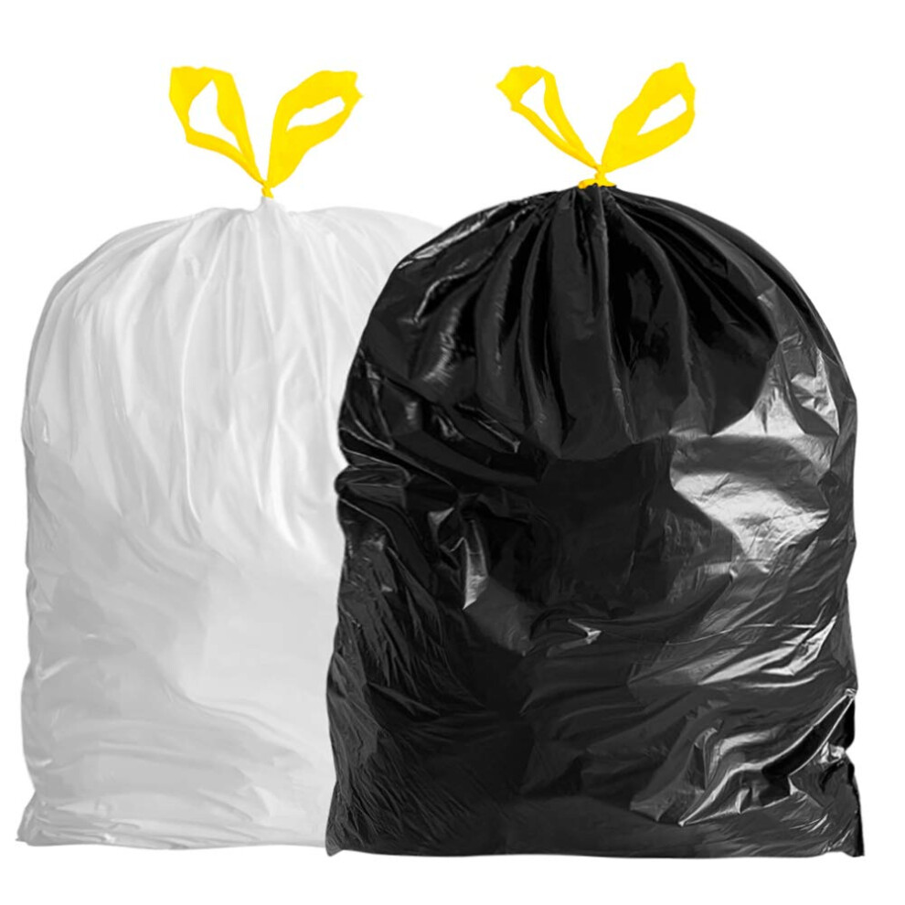 Bin Bags 50L Bin Liners, Drawstring Trash Bags Large Strong Unscented Household Garbage Bags (60)