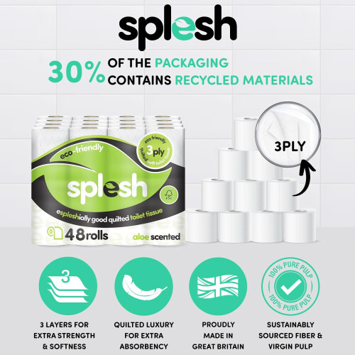 Cusheen Splesh by Cusheen Toilet Roll Bulk Buy (48 Pack) 1