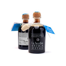 - Balsamic Vinegar of Modena IGP "Three Stars", Aged in Twelve Small Cherrywood Barrels, Medium Density, 250 ml Bottle