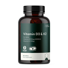 Vitamin D3 K2 Tablets 4000IU - 12 Month Supply - Easy Swallow - 365 Vegetarian 4000 IU High Strength Vitamin D & 100 mcg