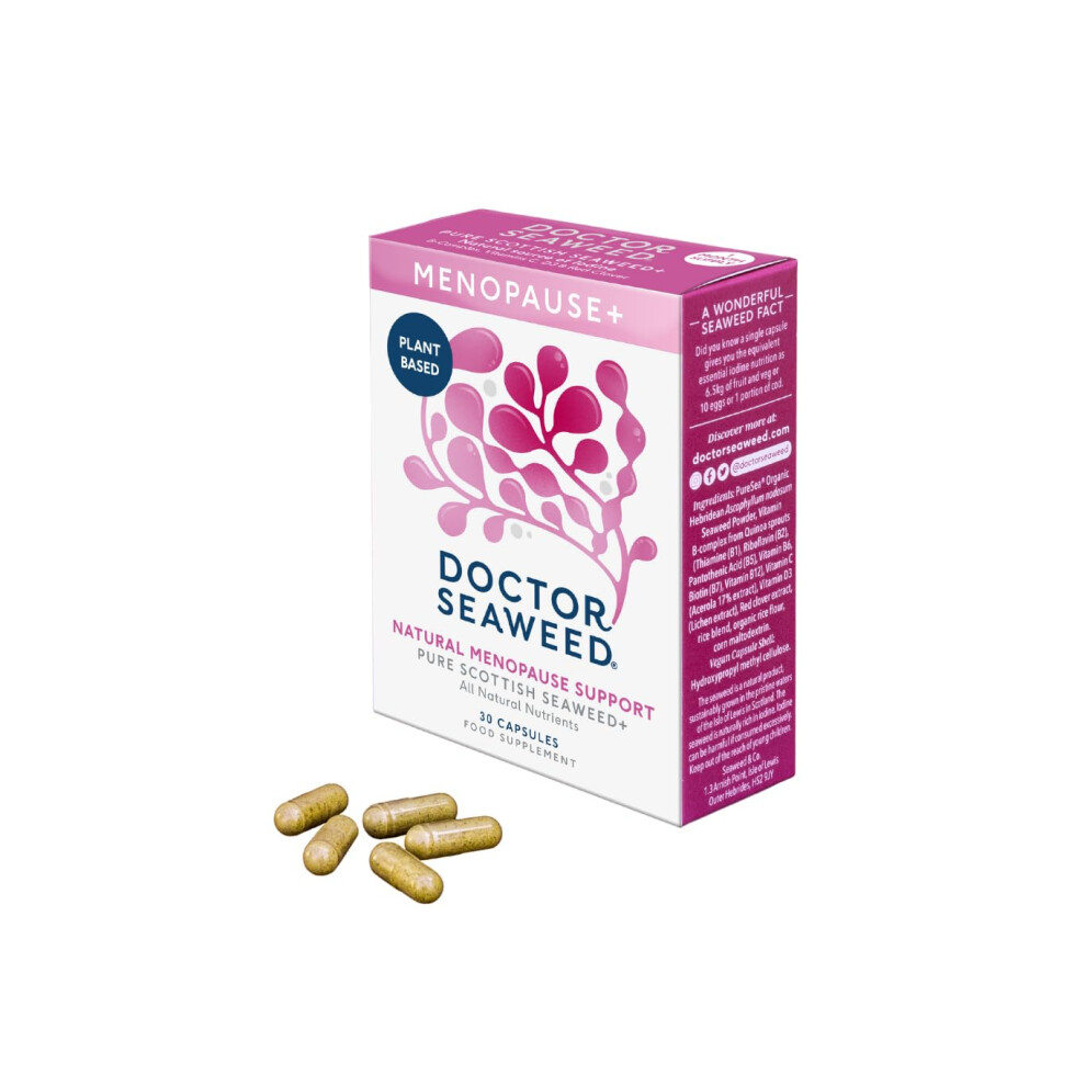 Weed & Wonderful Doctor Seaweed | Menopause+ Capsules | 1 Months Supply | Organic Scottish Seaweed With Vitamins | Natural Supplement For