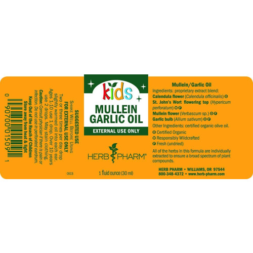 Herb Pharm, Kinder Königskerze Knoblauchöl, 1 fl oz (30 ml) 1