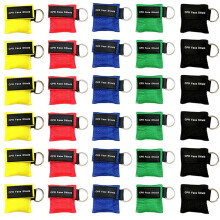 Set of 30 CPR Mask, Disposable CPR Shield Emergency Mask Key Chain Ring,with One-Way Valve Breathing Barrier for First
