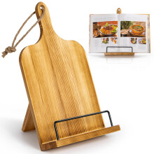Recipe Book Stand Holder, Cookbook Stands for Kithchen, Wooden Cook Book Display Stand - Brown