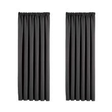 Grey Blackout Curtains for Bedroom - Pencil Pleat Black Out Living Room Curtains 46 x 54 inch Drop Super Soft Thermal
