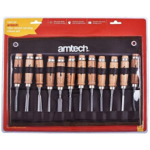 12 PIECE WOOD CARVING CHISEL SET AMTECH WOODWORKING TOOLS CHISELS CRAFT E0900
