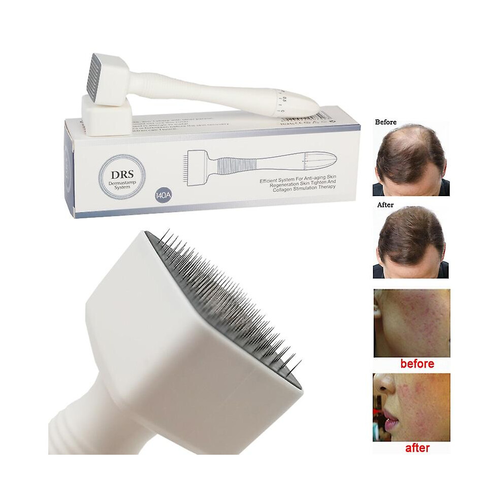 Drs 140 A Derma Stamp Adjustable Needle Length Microneedle Real Needle Skincare Beard Growth Scalp Hair Re-growth Acne Scar Pits