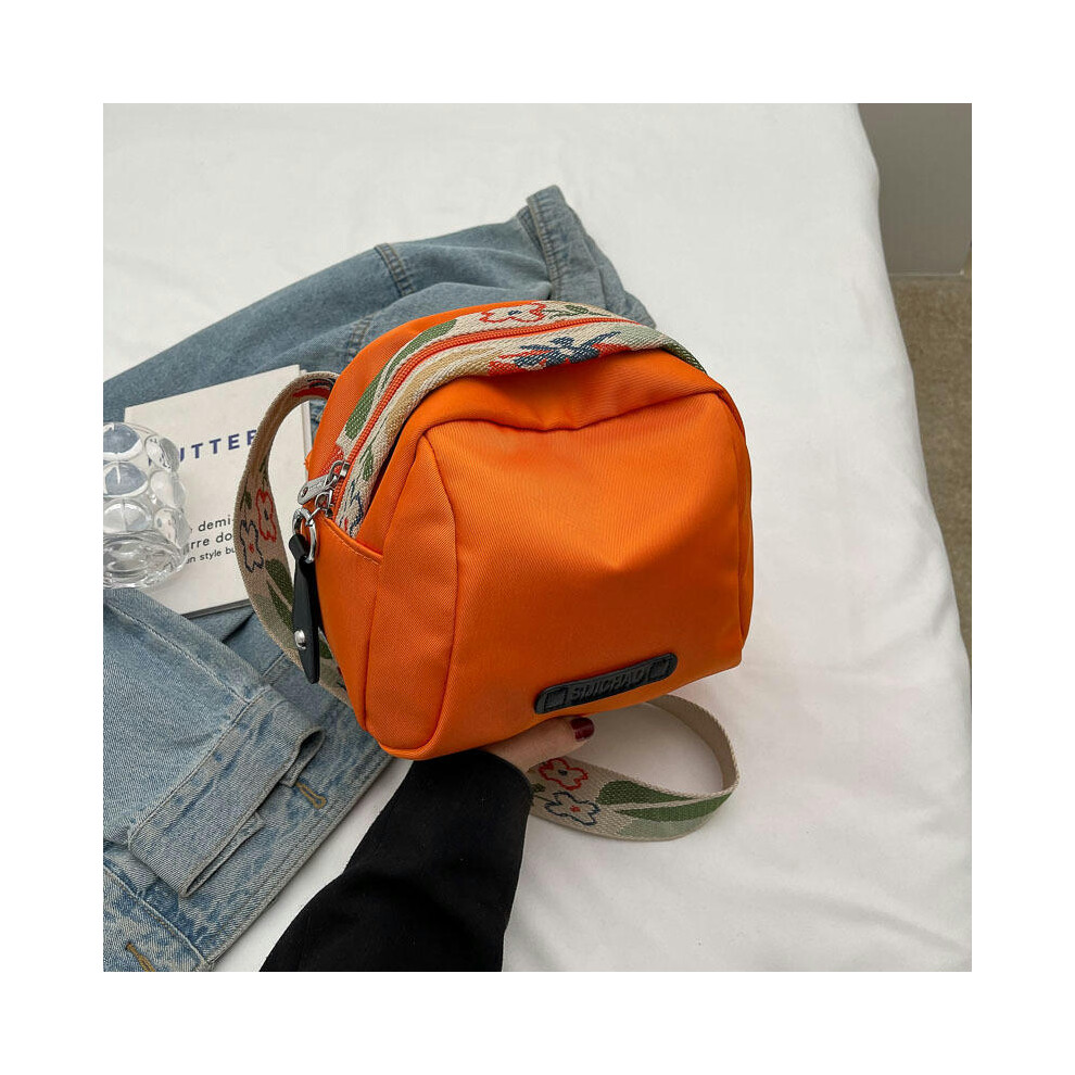 (Orange) Explosion -Shoulder Small Bag Female 2024 New Nylon Cloth Casual Messenger Bag Wild Oxford Cloth Shell Bag