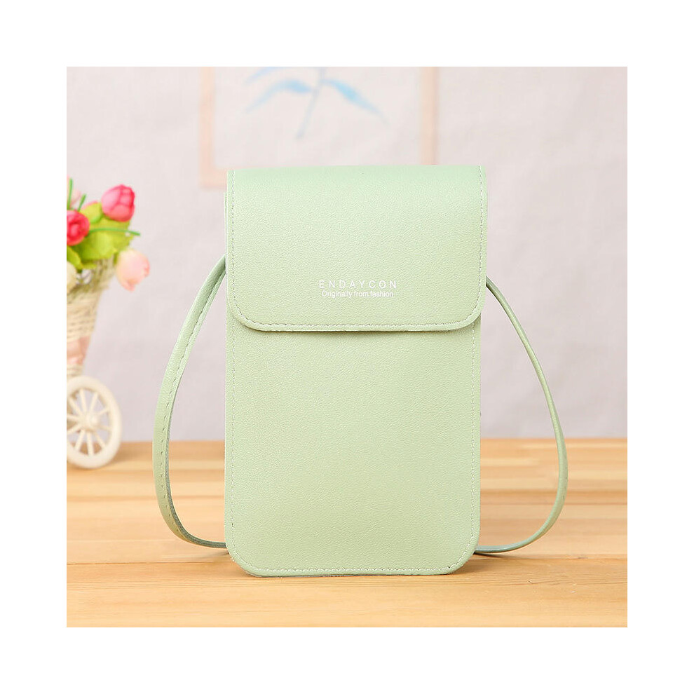 (light green) 2023 New Touch -Screen Mobile Phone Bag Women's Messenger Bag Multi -Function Cross -Border Korean Vertical Mobile Phone Bag Small Shoul