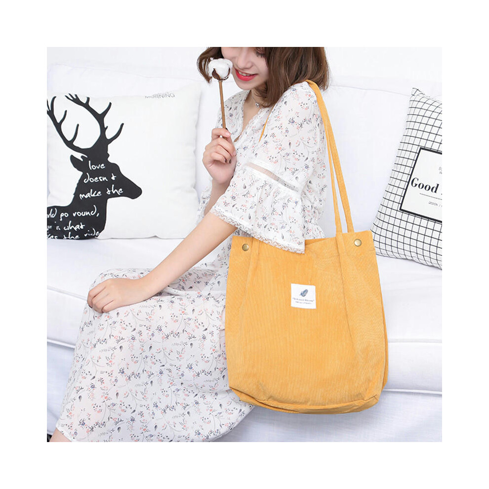 (Ginger) Cross -Border Large -Capacity Totbags Barrier Student Bag Women's Shopping Bag Cordy Cordy Shoulder Bag Snorbag Bag