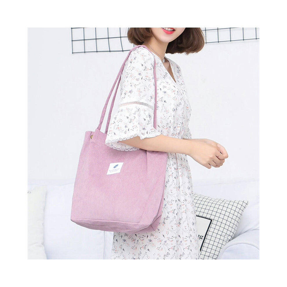 (Pink) Cross -Border Large -Capacity Totbags Barrier Student Bag Women's Shopping Bag Cordy Cordy Shoulder Bag Snorbag Bag