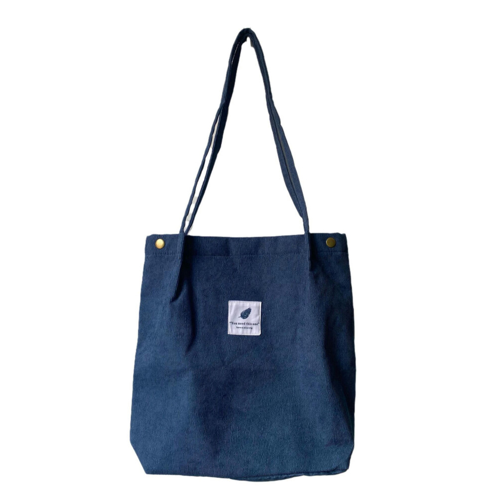 (Denim Blue) Cross -Border Large -Capacity Totbags Barrier Student Bag Women's Shopping Bag Cordy Cordy Shoulder Bag Snorbag Bag