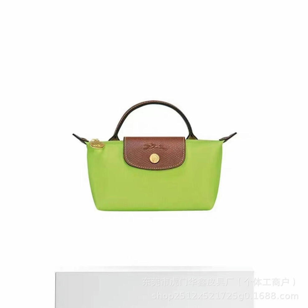 (Mini apple green, Pole with the shoulder strap) Faron I In Mini Dumpling Bag Coin Mobile Phone Bag, Shoulder Oblique Span Handbag With Pores, Shoulde