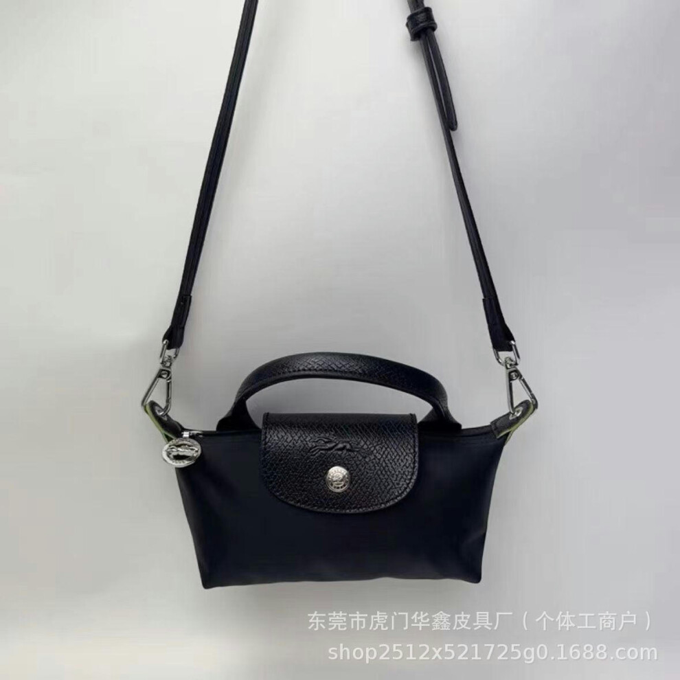 (Mini Environmental Black, Pole with the shoulder strap) Faron I In Mini Dumpling Bag Coin Mobile Phone Bag, Shoulder Oblique Span Handbag With Pores,