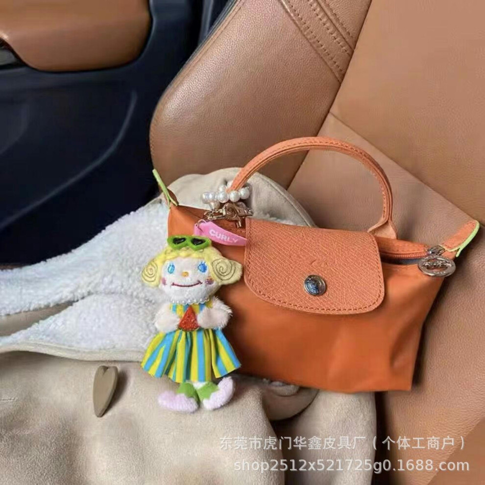 (Mini carrot, Pole with the shoulder strap) Faron I In Mini Dumpling Bag Coin Mobile Phone Bag, Shoulder Oblique Span Handbag With Pores, Shoulder Str