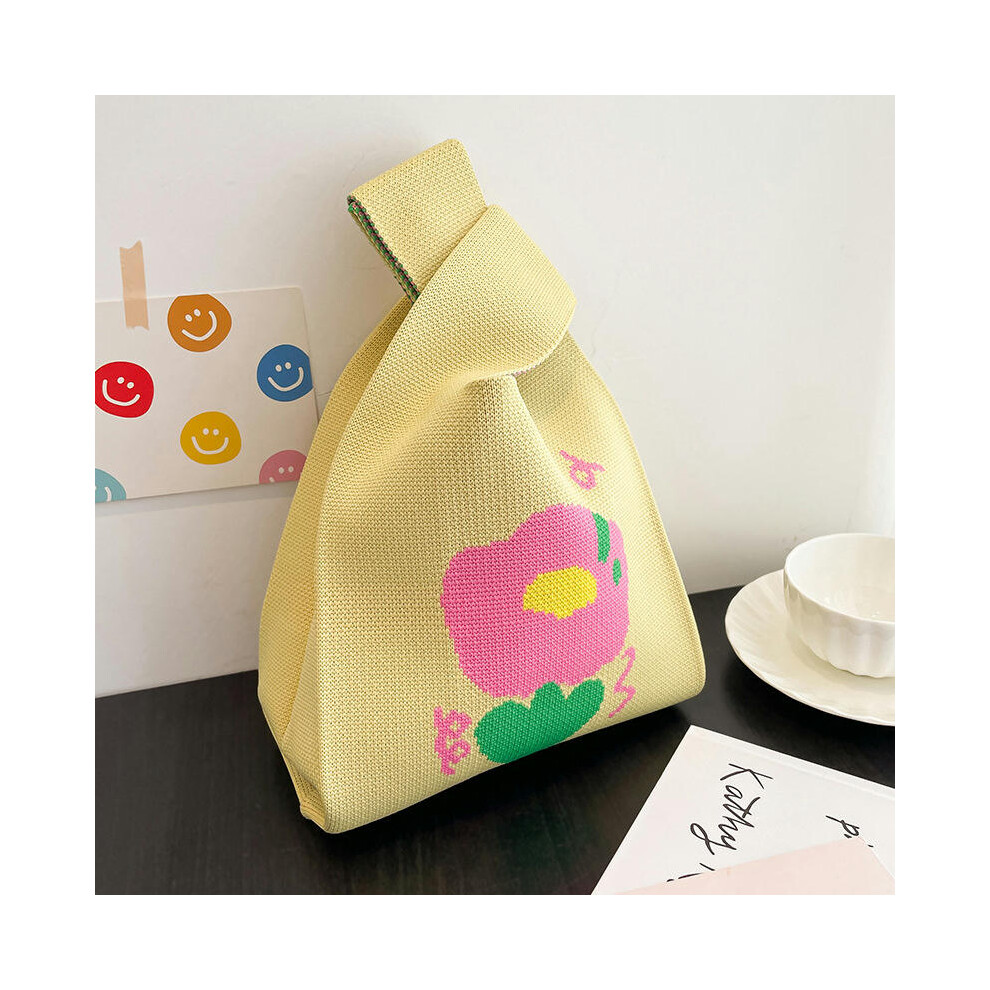 (Cartoon, 35*20) 2024 Korean Version Of Spring And Summer Fashion Personality Knitting Bag Hand Bag Handbags Handbags And Bending Shopping Lazy Totbag