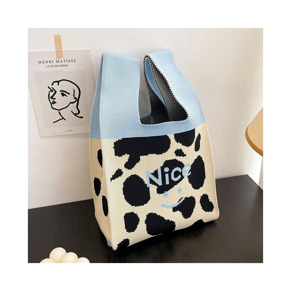 (Milk bag, 35*20) 2024 Korean Version Of Spring And Summer Fashion Personality Knitting Bag Hand Bag Handbags Handbags And Bending Shopping Lazy Totba