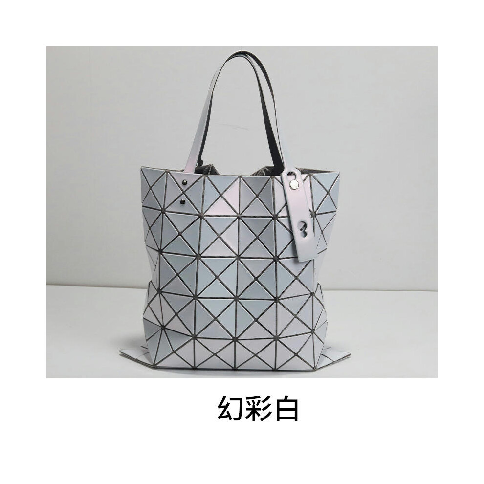 (Phantom White (with logo), 34*34) Lifetime Original Bag 2024 New Summer Shoulder Bag Classic Six -Grid Women's Bag Geometric Rhombus Handbag Bag