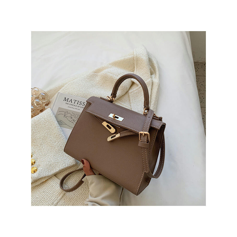 (Khaqi large palm line) French Niche Texture Hand Bag 2024 New Women's Bags Fashion Minimalist Messenger Bag Popular Explosion Kelly Bag