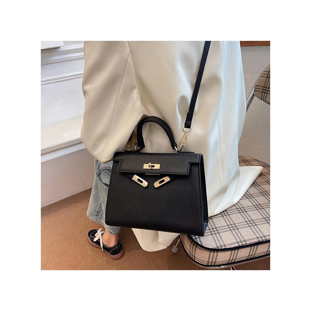 (Black large hand palm pattern) French Niche Texture Hand Bag 2024 New Women's Bags Fashion Minimalist Messenger Bag Popular Explosion Kelly Bag