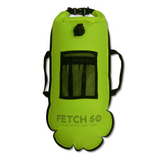 Swimming Tow Float | Double Chamber Dry Bag with Handles, Nutrition Pouch and Whistle | Flourcesent Yellow Swim Buoy