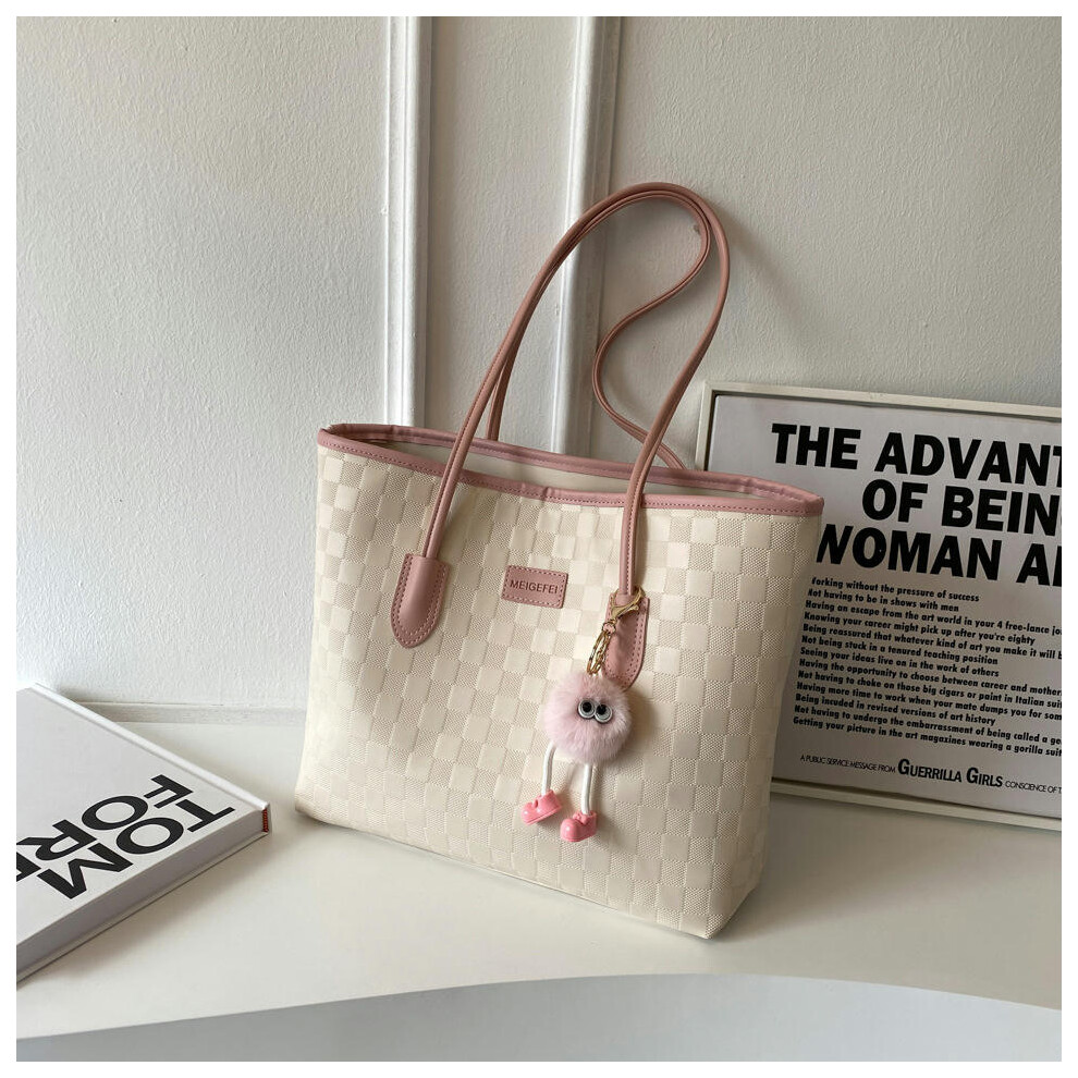 (Pink) Large -Capacity Bag Women's Spring And Summer 2024 New Fashion Versatile Shoulder Bag Trendy Student Commute Tote Bag