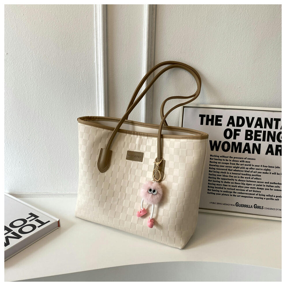 (Khaki) Large -Capacity Bag Women's Spring And Summer 2024 New Fashion Versatile Shoulder Bag Trendy Student Commute Tote Bag