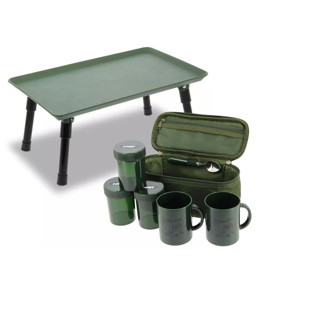 Carp Fishing Bivvy Table Heavy Duty Polypropylene Camping + Brew Kit Bag