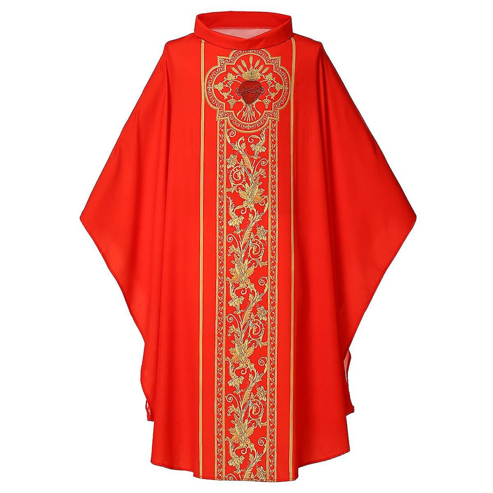 (Red) Celebrants Chasuble Mass Vestments Robe Priest Cosplay Costume