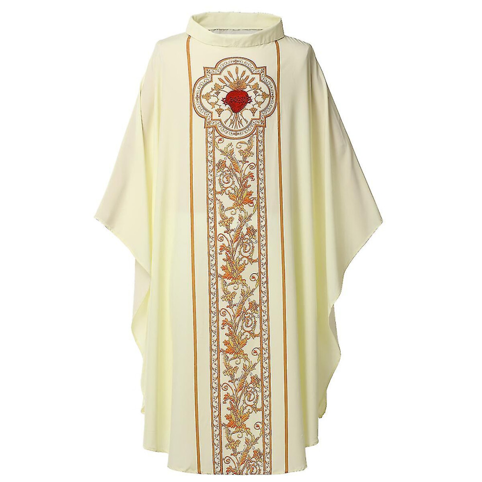 (Ivory) Celebrants Chasuble Mass Vestments Robe Priest Cosplay Costume