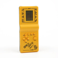 (Yellow) Children Retro Game Consoles Big Screen Tetris Electronic Toys Interesting
