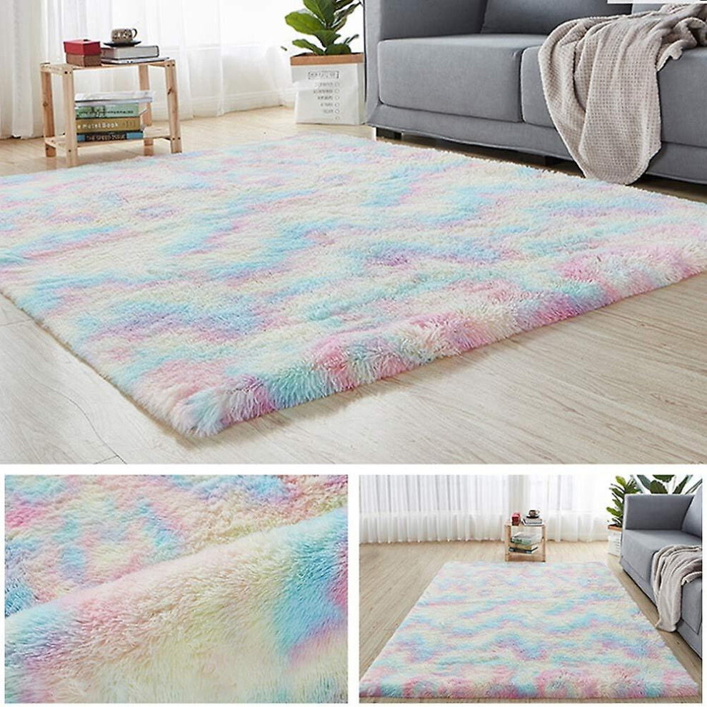 Rainbow Room Rugs,fluffy Shaggy Super Soft Carpet Suitable As Bedroom Rug Home Decor Nursery Rugs Kids Mat