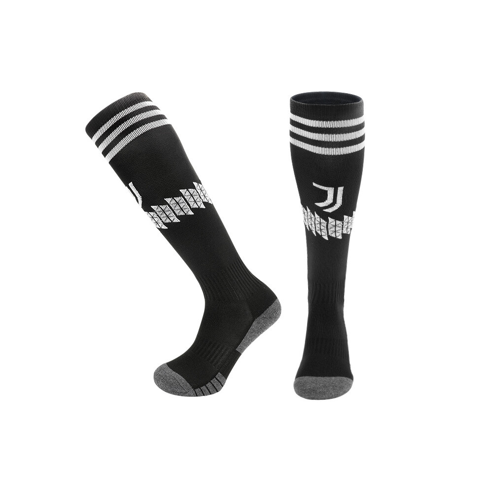 (Black, Kids(EU 30-36)) 23 Season Football Socks For Juventus F.C. Home Kids & Adults Training Sport Racing Stocking