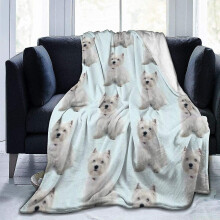 Westie Stripe Ultra-soft Micro Fleece Blanket Flannel Fleece Soft And Warm Plush Sofa Bed Couch Living Room