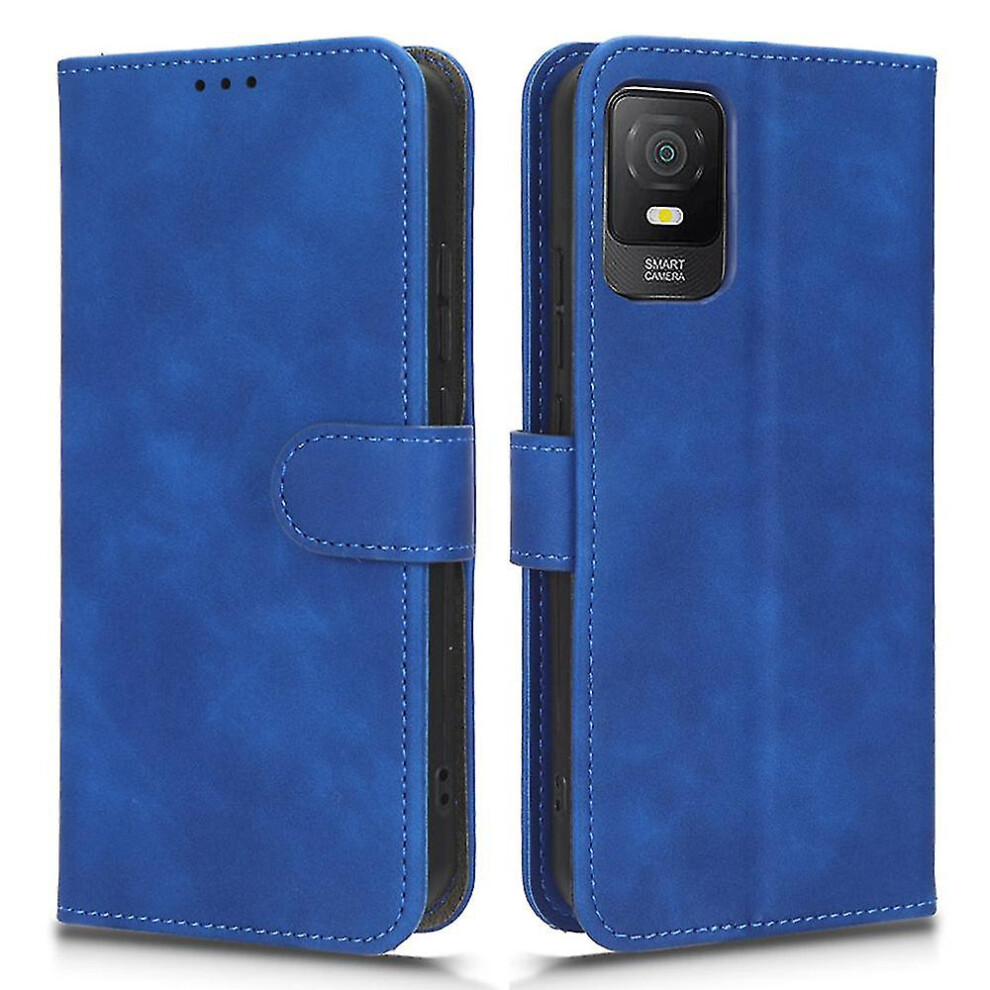 (Blue) For Tcl 403 Mobile Phone Case Stand Wallet Shockproof Tpu Pu Leather Phone Cover Blue