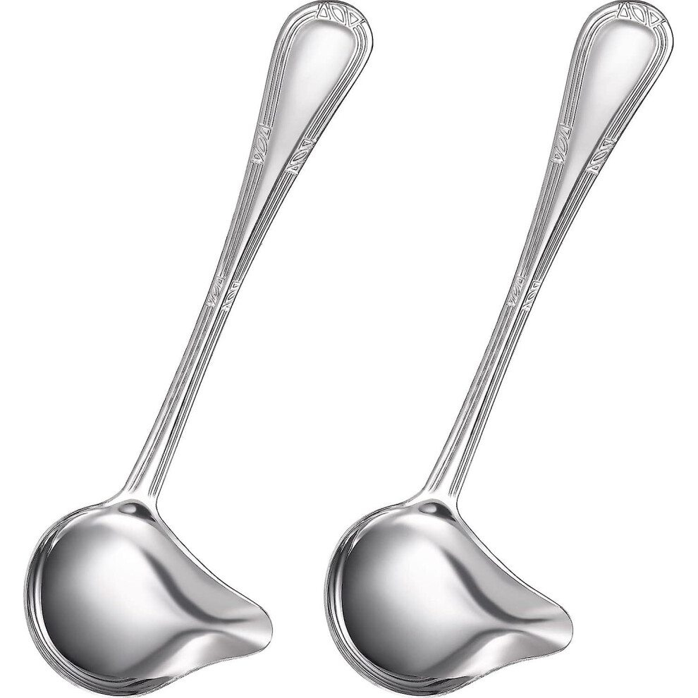 Small Ladle Gravy Ladle Drizzle Spoon 18/10 Stainless Steel Saucier Sauce Soup Spoon For Spooning Gravies And Sauces