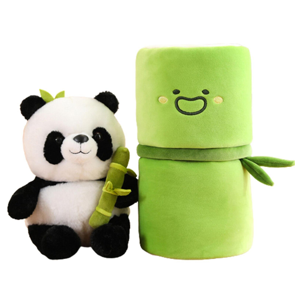 (Bamboo Tube Panda, 25CM) Simulated Bamboo-tube Panda Doll Comfortable Plush Filling Throw Pillow For Children Boys Girls