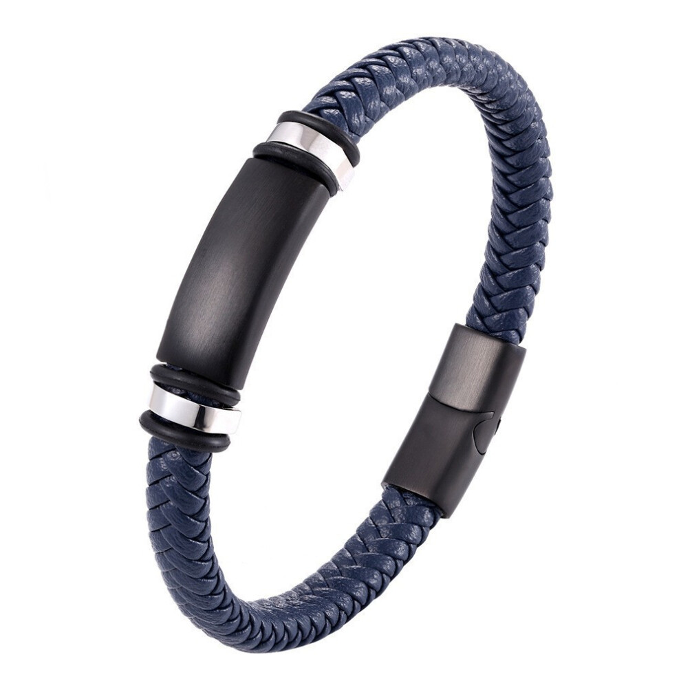 Vintage black blue brown woven men's bracelet