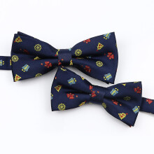 (Set 10) Mens Christmas Bow Tie High Quality Jacquard Woven Red Blue Parent Child Bowtie Set Festival Theme Santa Claus Cravat Accessory