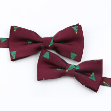 (Set 9) Mens Christmas Bow Tie High Quality Jacquard Woven Red Blue Parent Child Bowtie Set Festival Theme Santa Claus Cravat Accessory